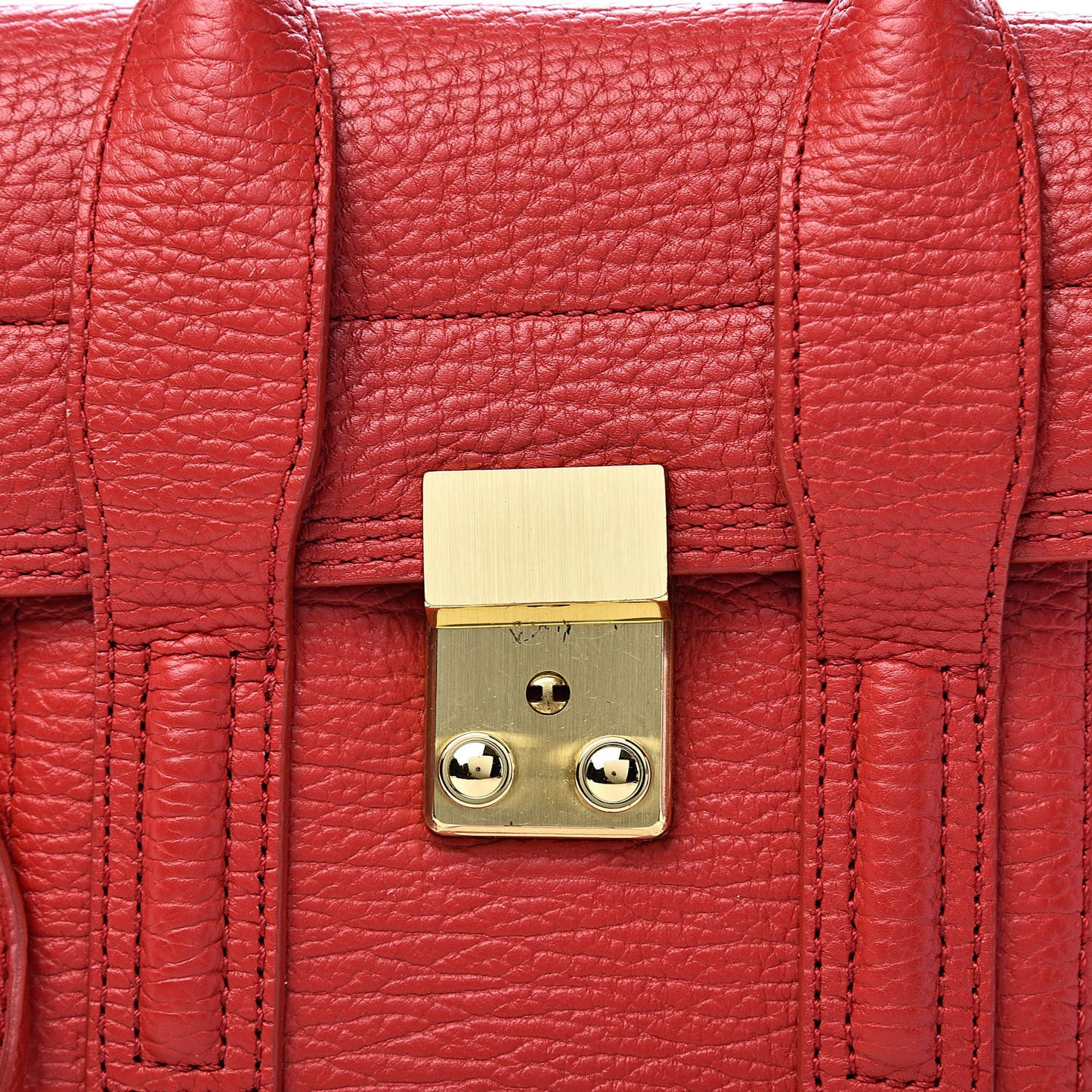 3.1 Textured Calfskin Mini Pashli Satchel Red