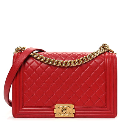 Chanel Lambskin Quilted New Medium Boy Flap Red 1 of 10