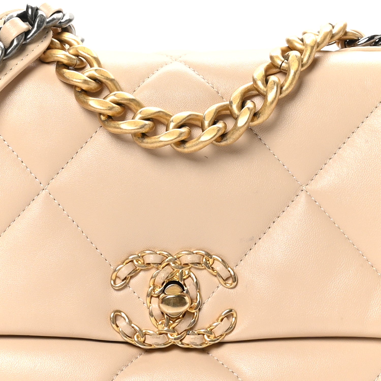 Chanel Lambskin Quilted Medium Chanel 19 Flap Beige 8 of 12