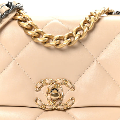 Chanel Lambskin Quilted Medium Chanel 19 Flap Beige 8 of 12