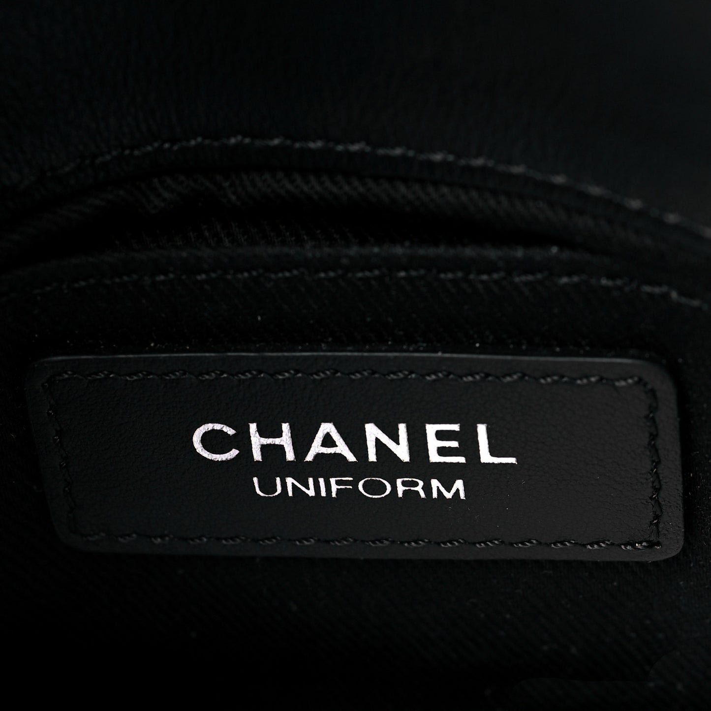 Calfskin Quilted CC Uniform Flap Belt Bag Black