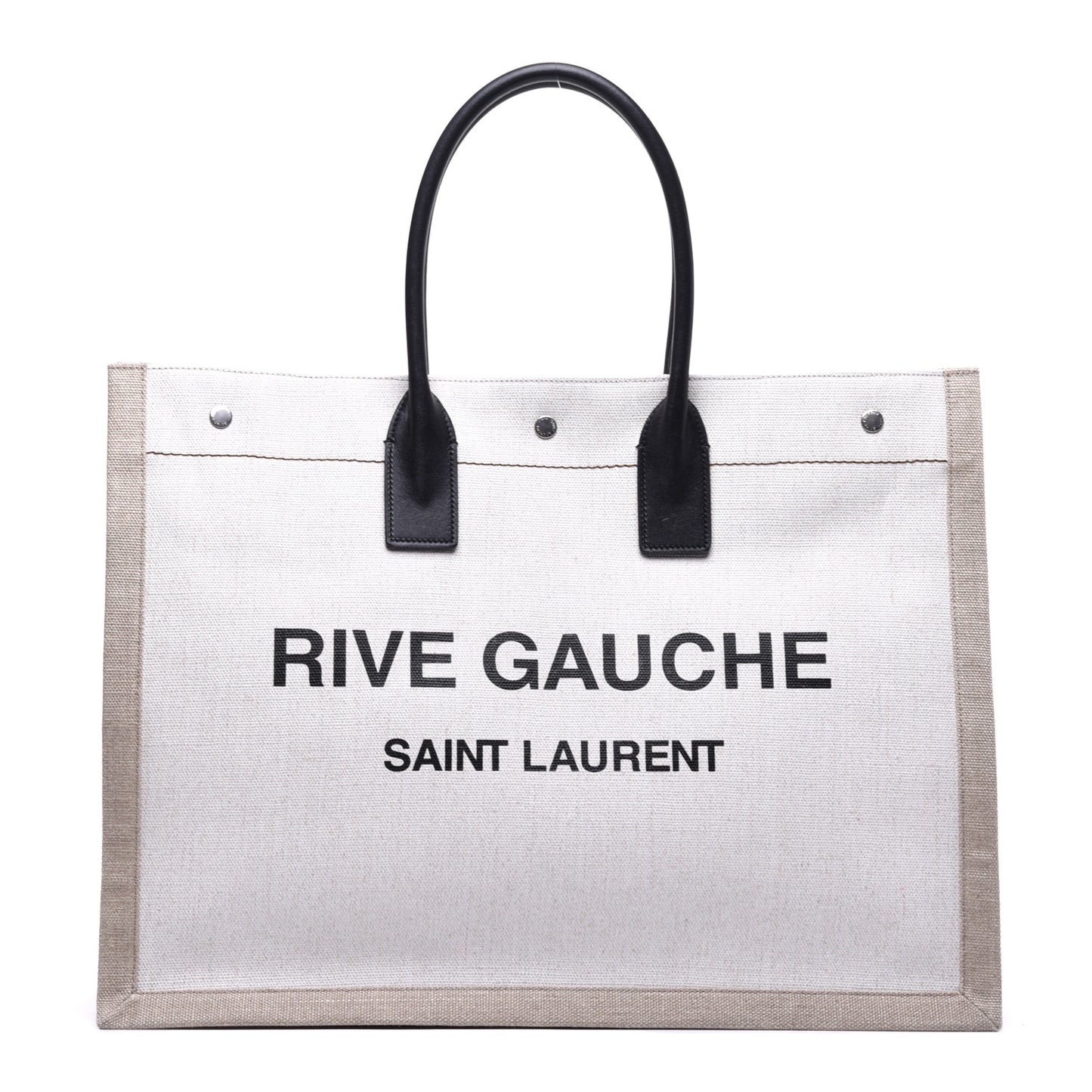 Linen Calfskin Rive Gauche Tote Optic White