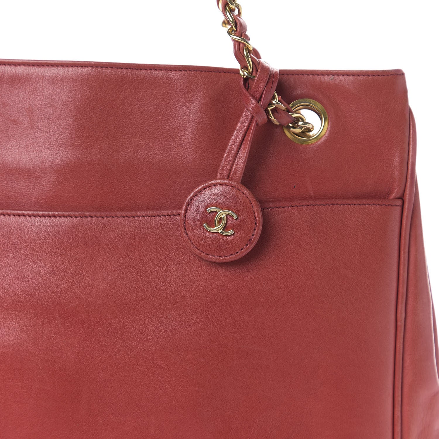 Chanel Lambskin Quilted Tote Red 11 of 11