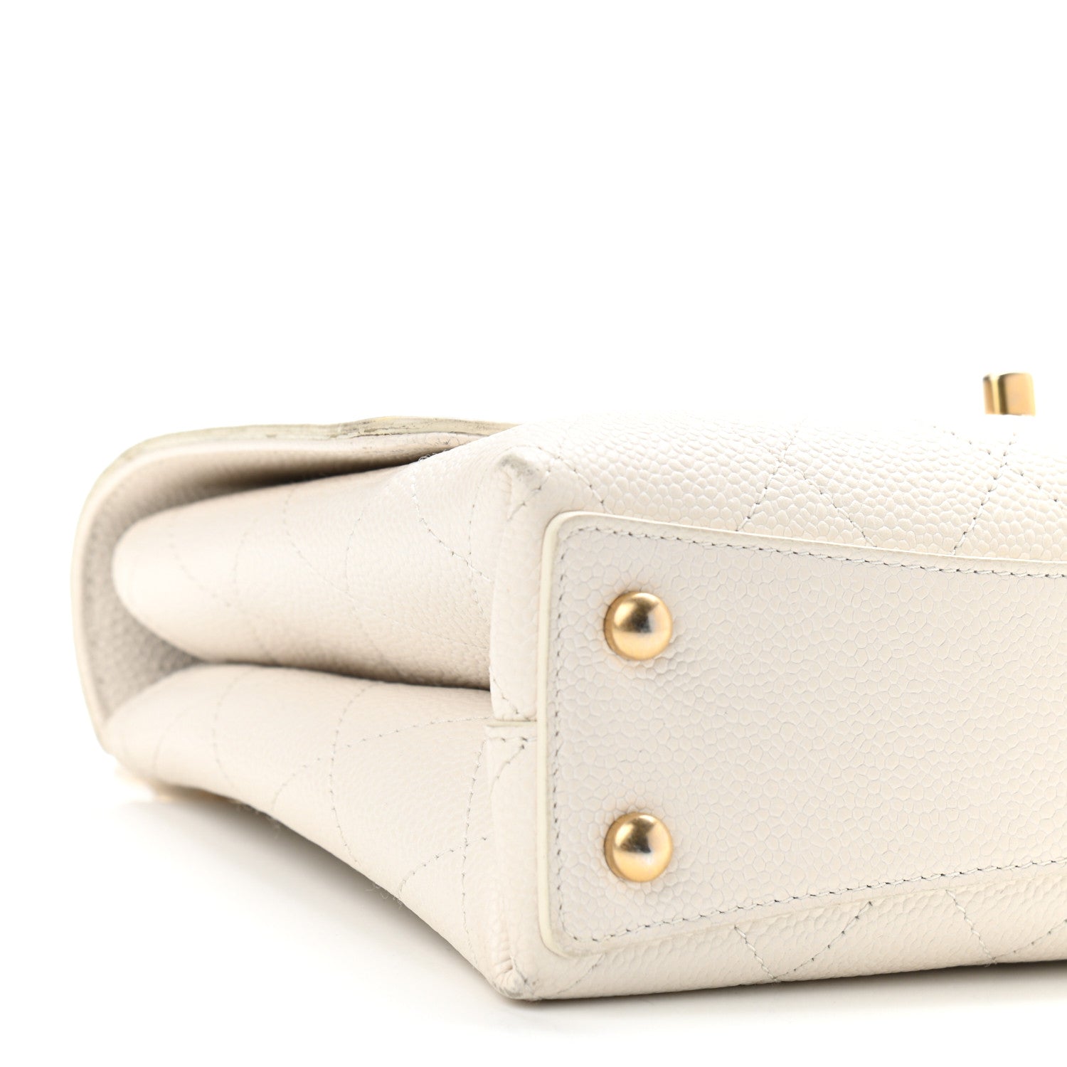 Chanel Grained Calfskin Small Stitched Flap White 9 of 16