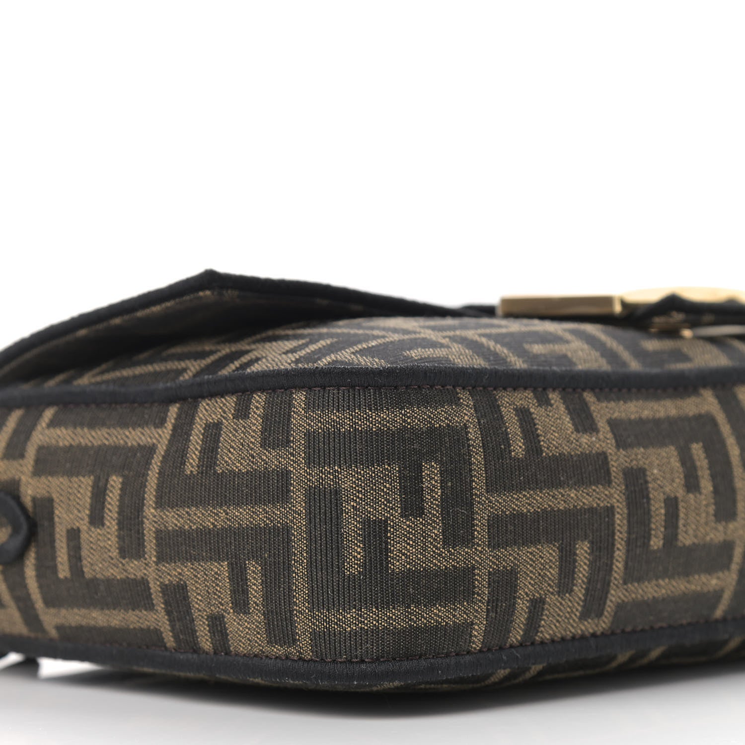 Fendi Fabric Jacquard FF 1974 Medium Baguette Tobacco Moro Black 8 of 9