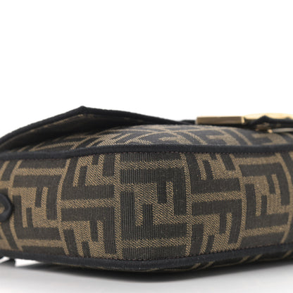 Fendi Fabric Jacquard FF 1974 Medium Baguette Tobacco Moro Black 8 of 9