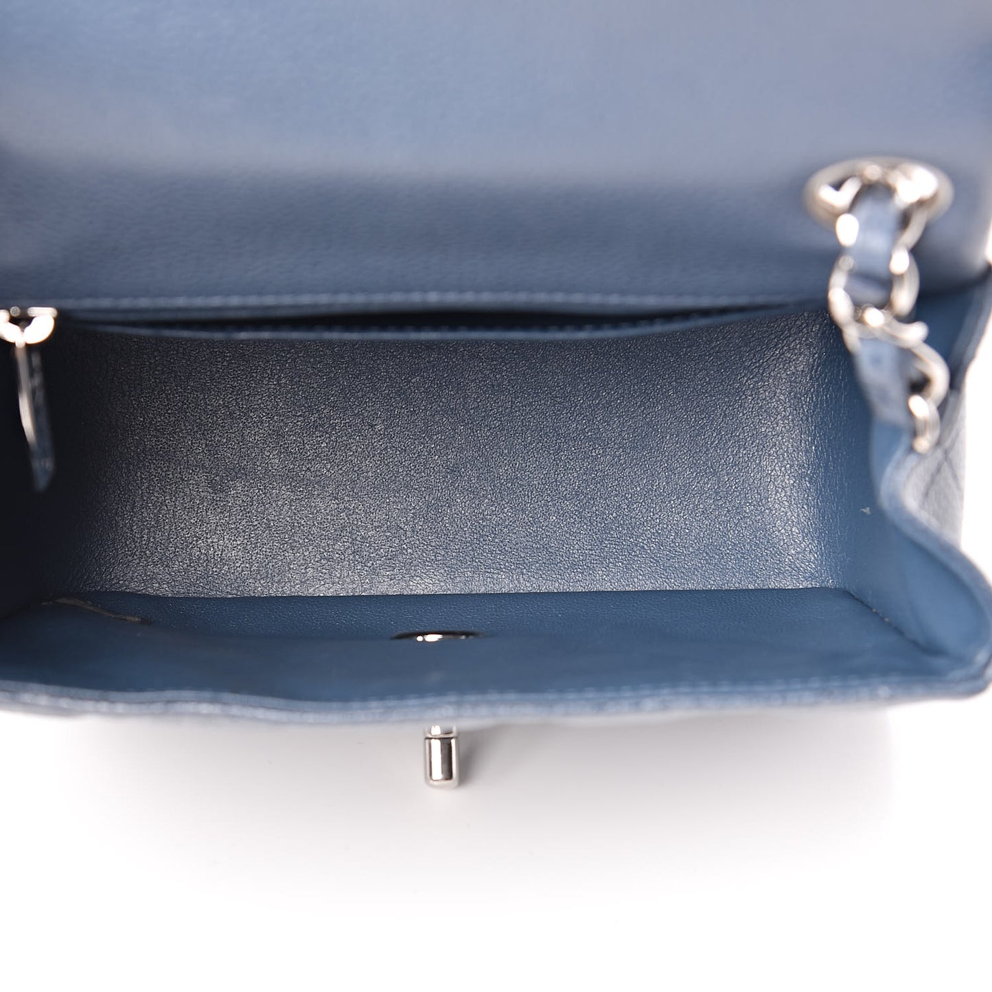 Caviar Quilted Mini Square Flap Dark Blue