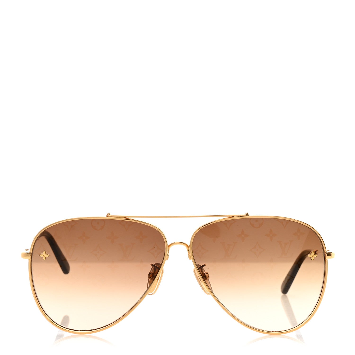 Louis Vuitton Metal The LV Pilot Sunglasses Z1620U Gradient Brown Monogram 2 of 12