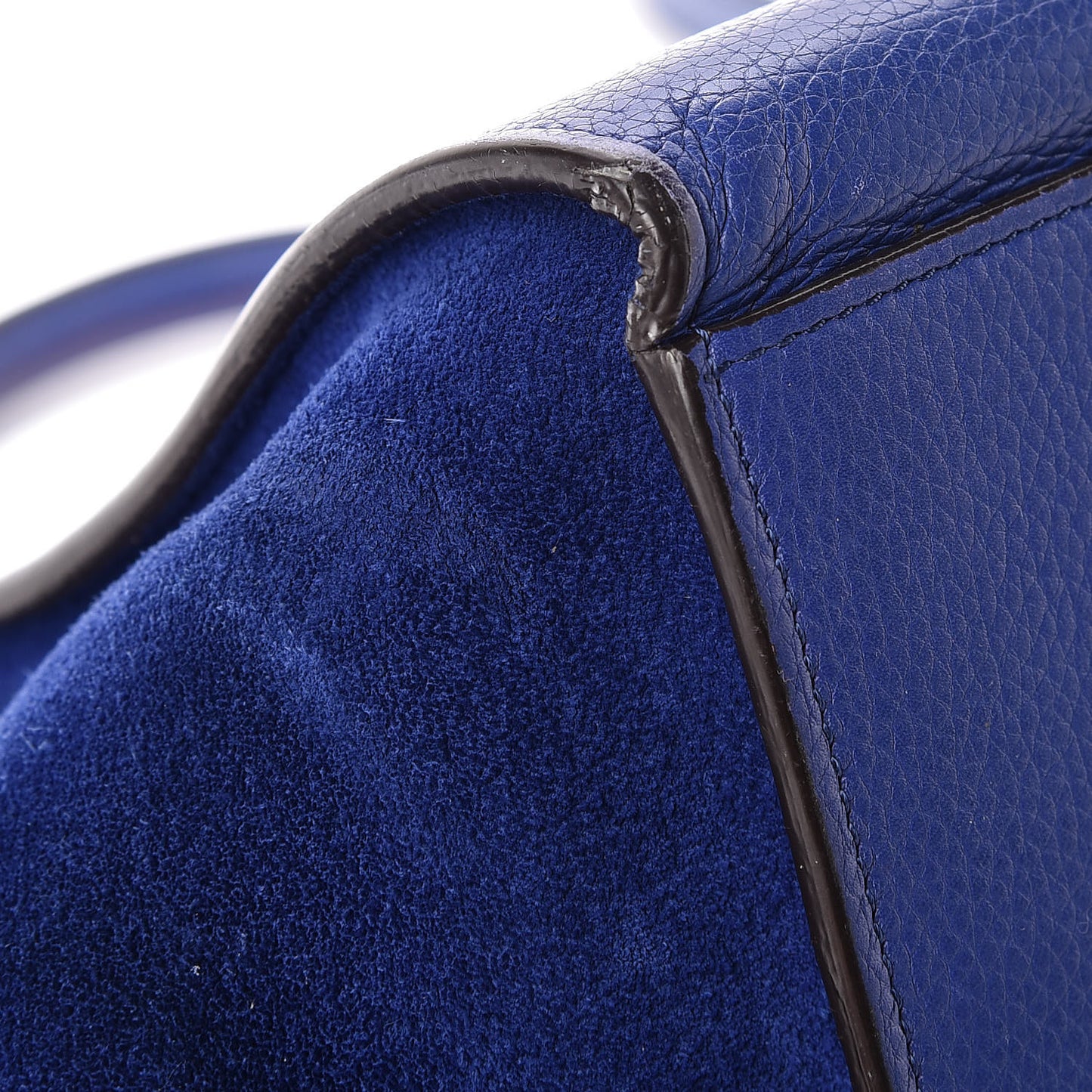 Drummed Calfskin Suede Small Trapeze Indigo
