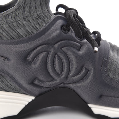 Chanel Stretch Fabric CC Sneakers 41 Grey 8 of 8