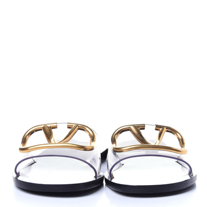 Valentino Garavani PVC Transparent Vlogo Flat Slide Sandals 35 Black 2 of 13