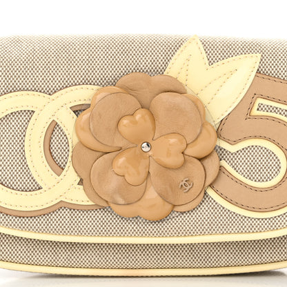 Chanel Canvas Camellia No. 5 Flap Beige Grey 8 of 13