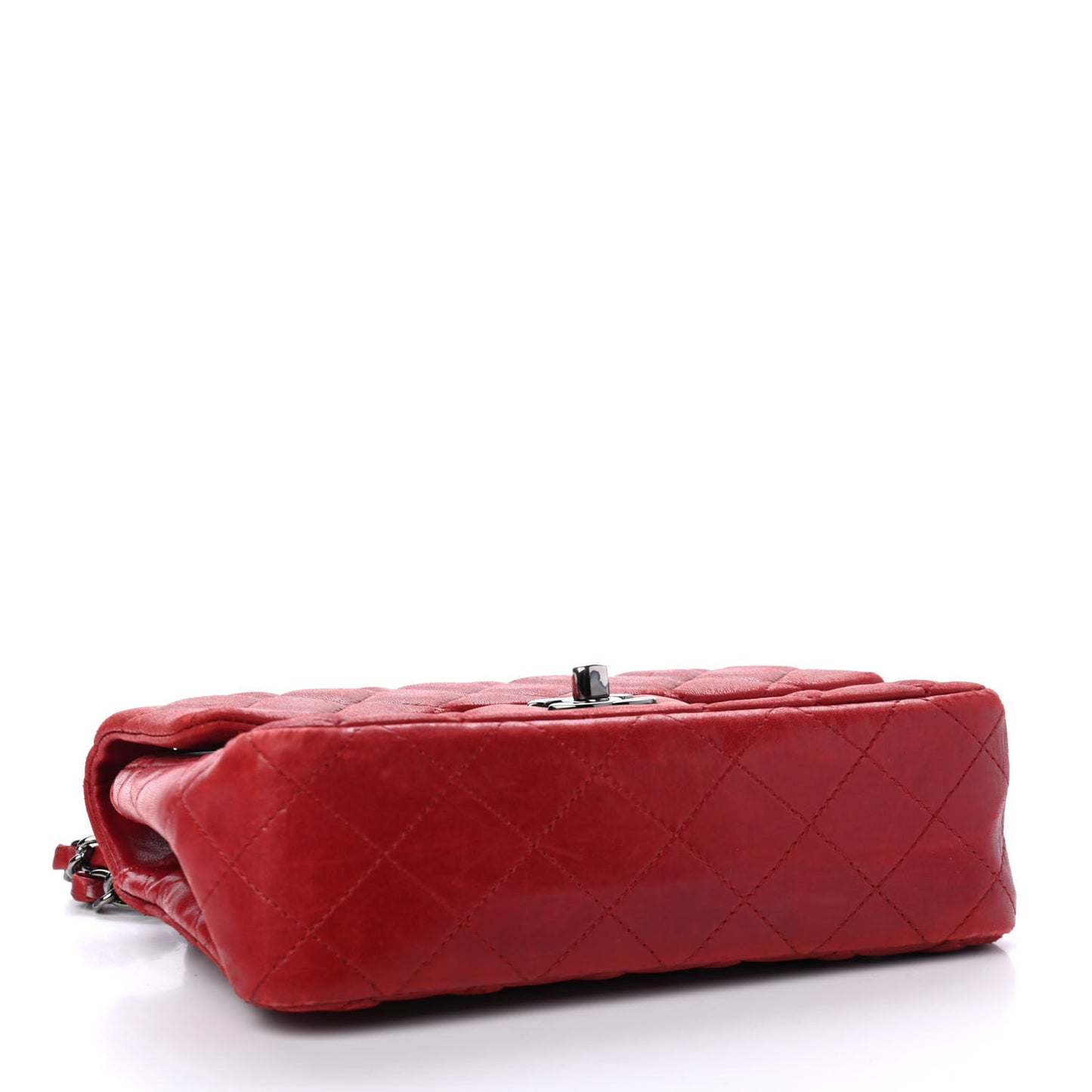 Lambskin Quilted Mini Rectangular Flap Red