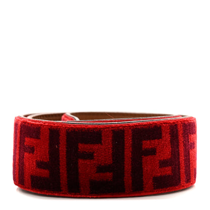 Fendi Velvet Tapestry Calfskin FF Strap You Rosso Corteccia 2 of 5