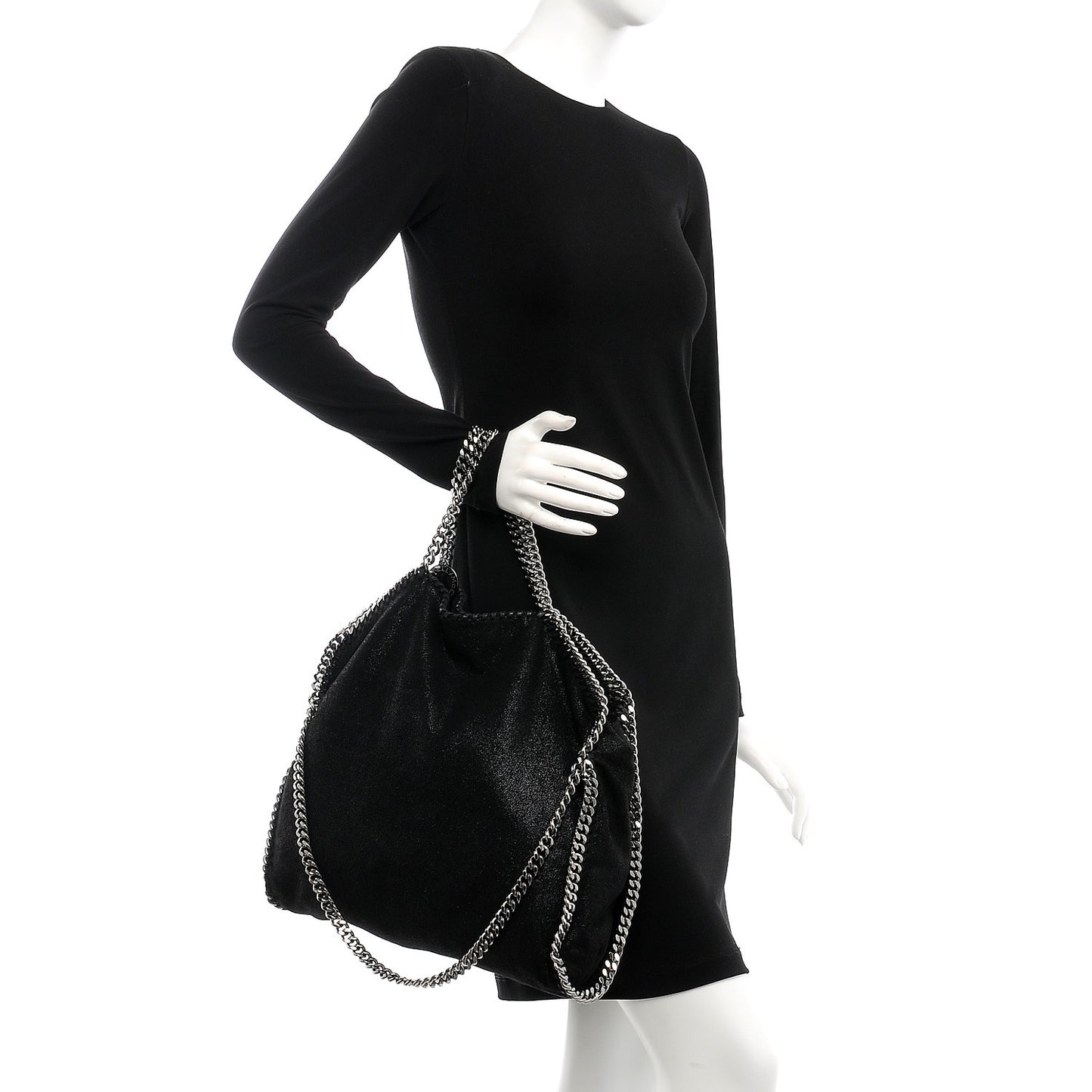 Shaggy Deer Falabella Fold Over Tote Black