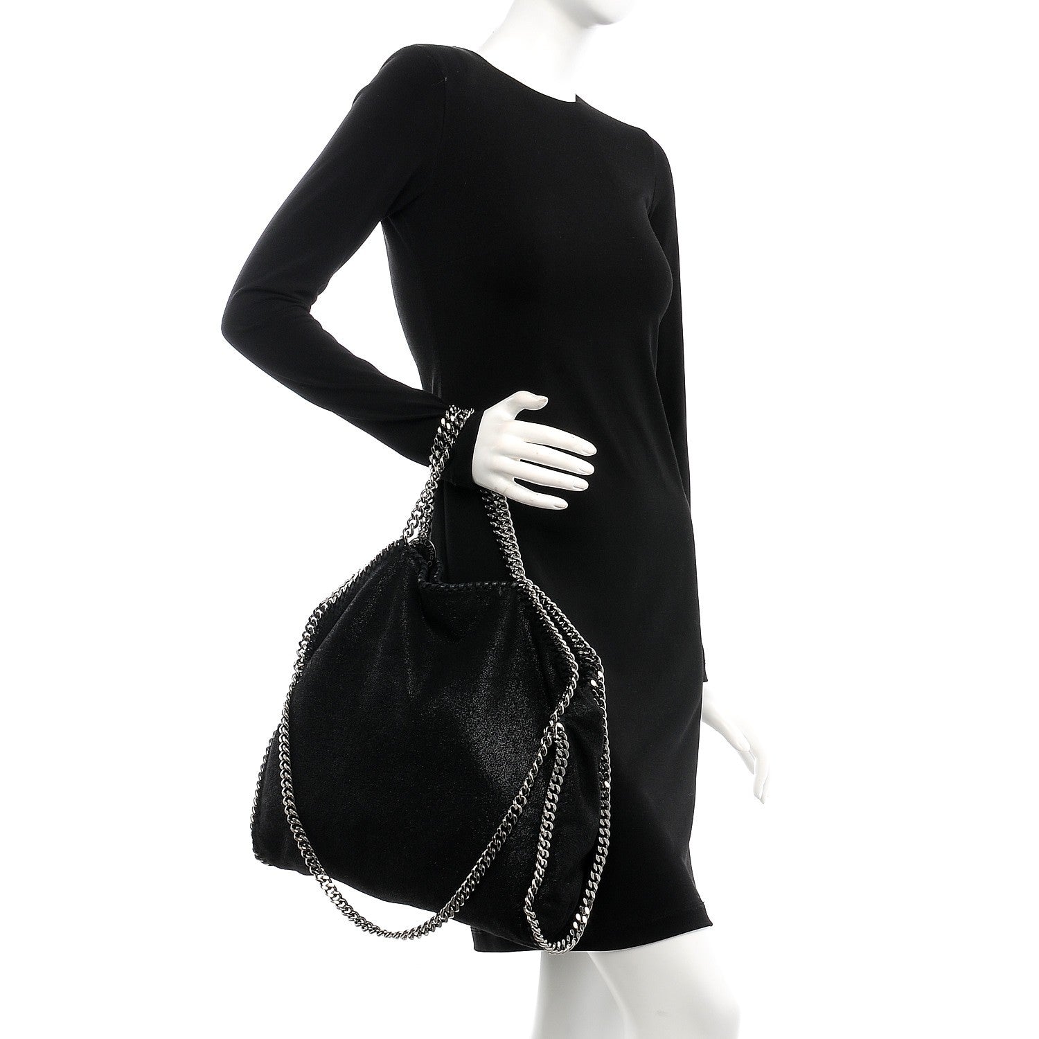 Stella McCartney Shaggy Deer Falabella Fold Over Tote Black 2 of 8