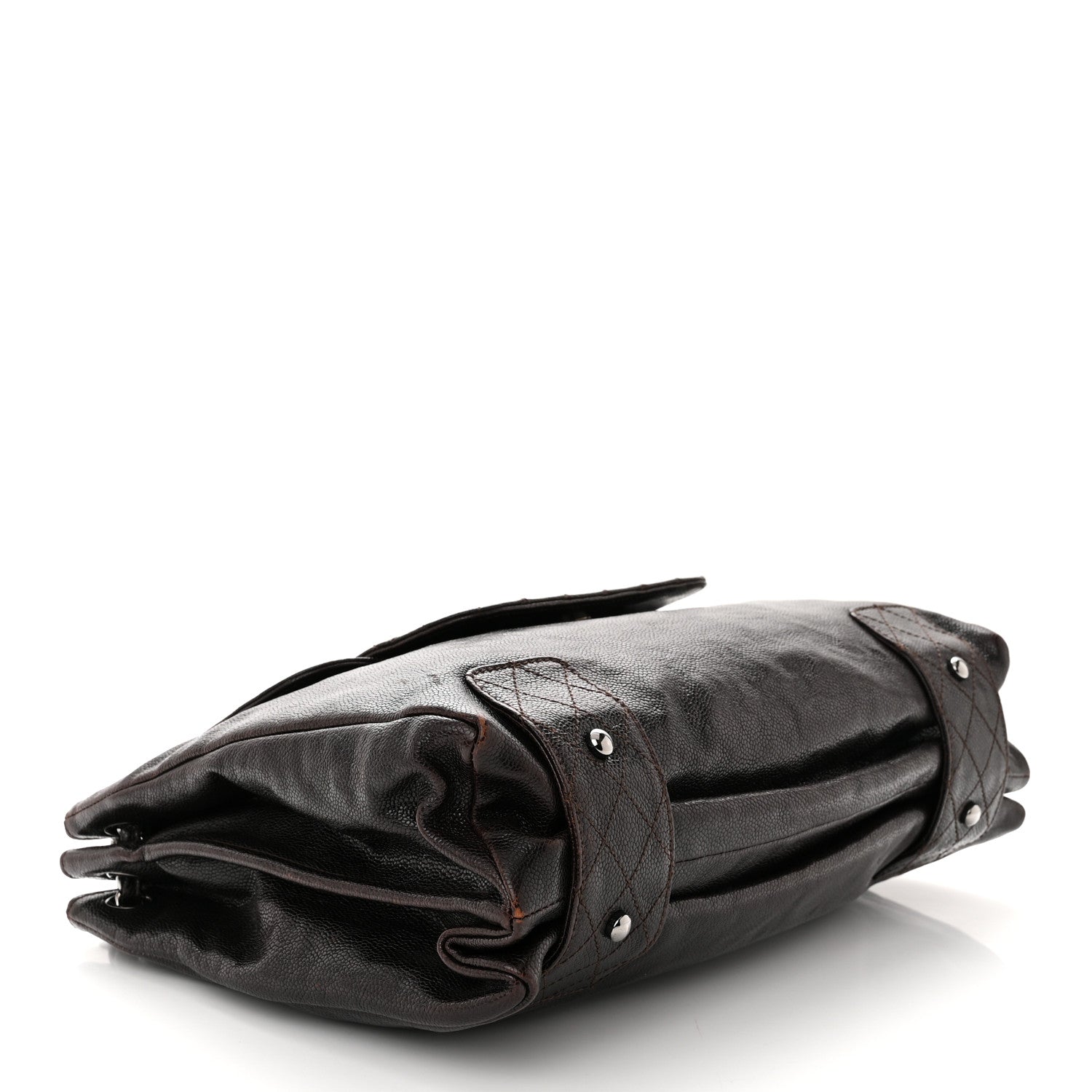 Chanel Glazed Caviar Pocket In The City Tote Dark Brown 4 of 12