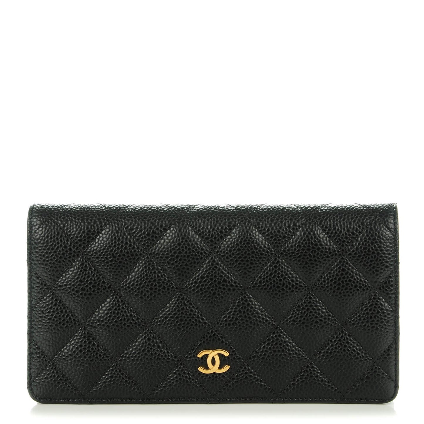 Caviar Quilted Yen Wallet Black