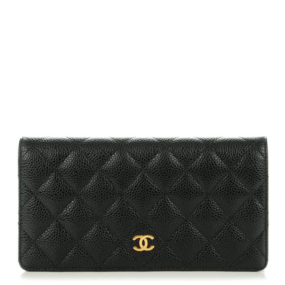 Chanel Caviar Quilted Yen Wallet Black 1 of 8