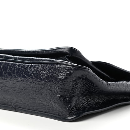 Saint Laurent Crinkled Calfskin Matelasse Monogram Medium Niki Chain Satchel Deep Marine 9 of 9