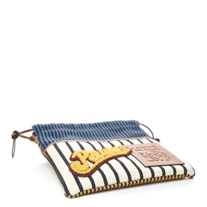 Loewe Canvas Calfskin Print Paulas Ibiza Stripes Cushion Crossbody Tan Multicolor 4 of 8