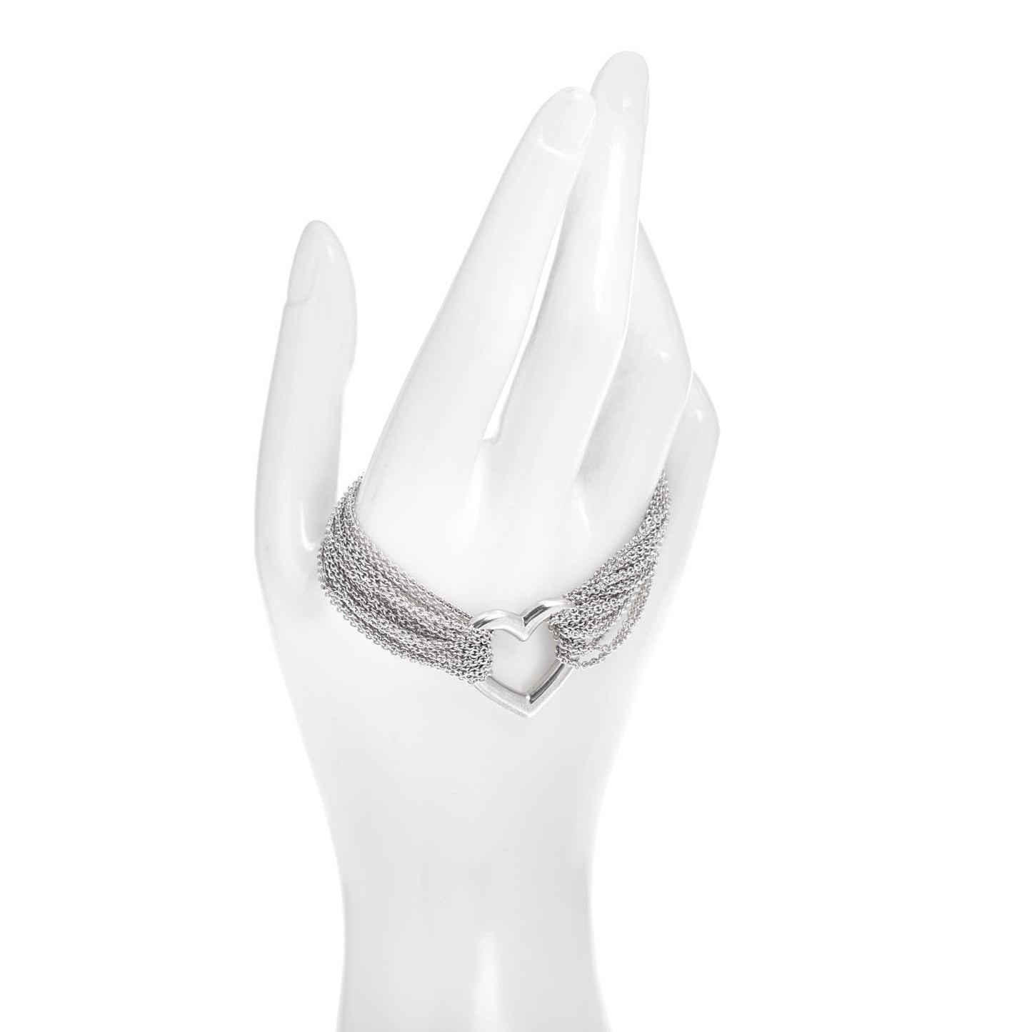Sterling Silver Heart Mesh Bracelet