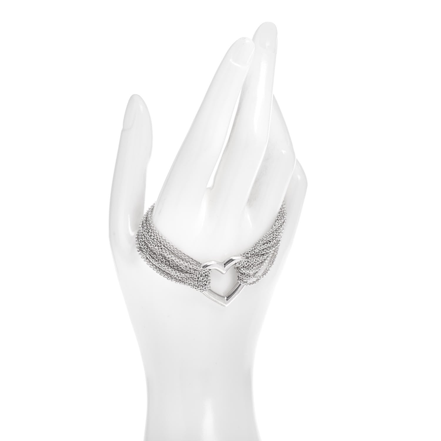 Tiffany Sterling Silver Heart Mesh Bracelet 2 of 4