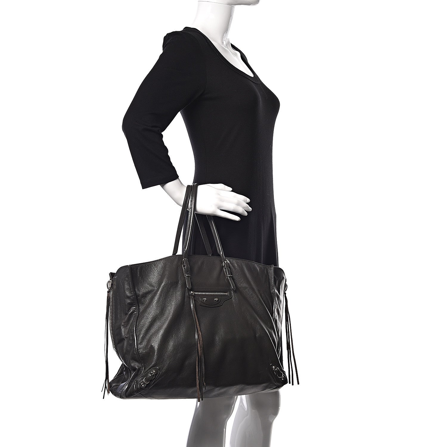 Balenciaga Veau Papier A4 Zip Around Tote Coffee 2 of 11