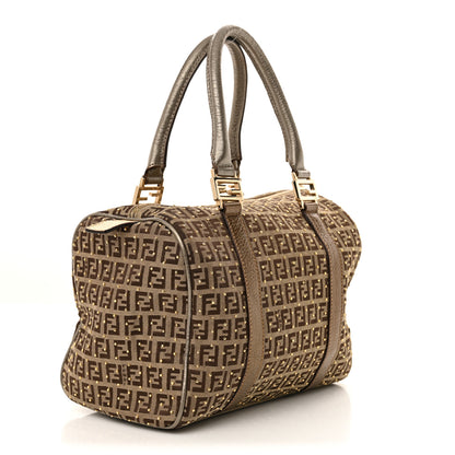 Fendi Zucchino Spalmati Studded Boston Mogano Panna Bruciato 3 of 11