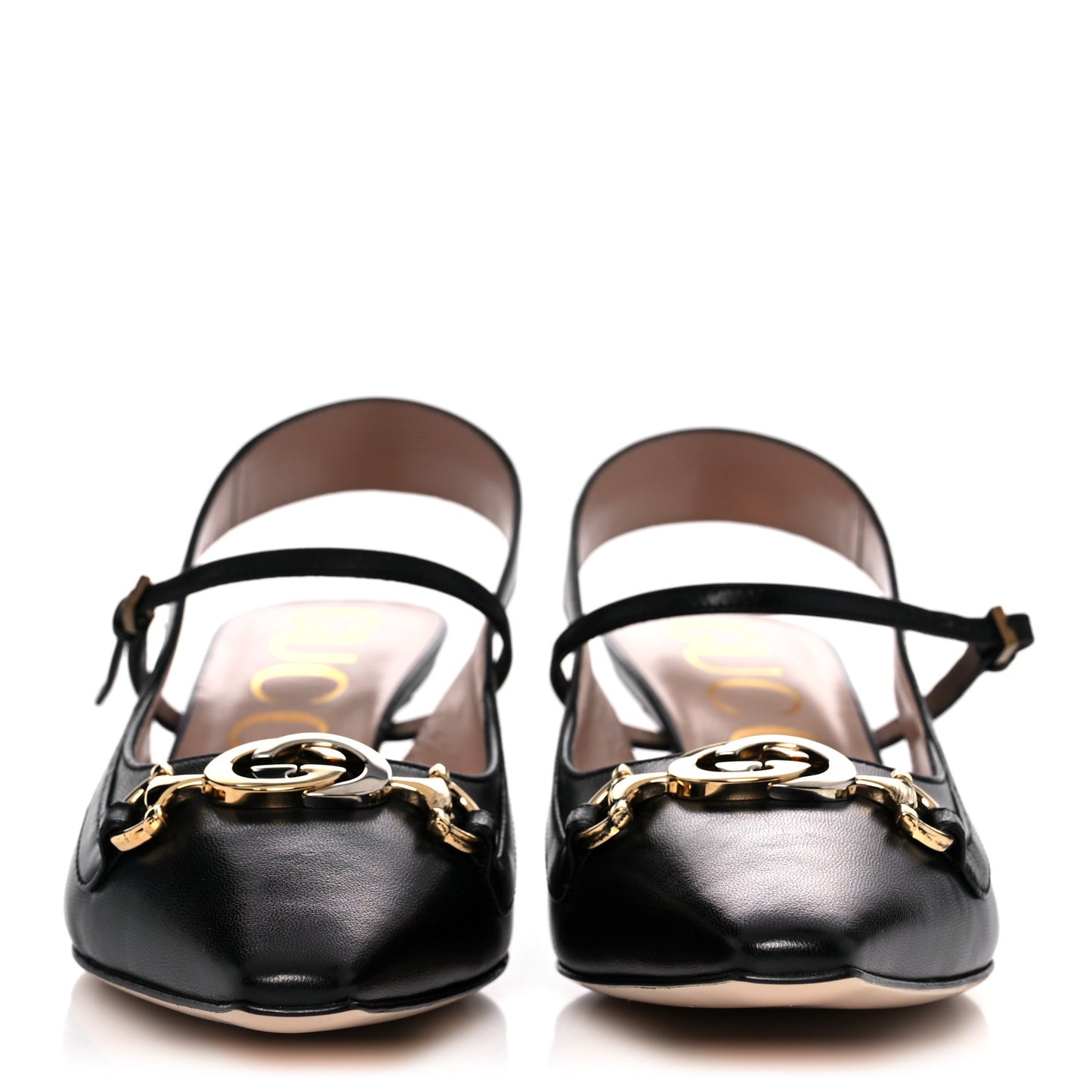 Malaga Kid Zumi Low Heel Slingback Pumps 38.5 Black