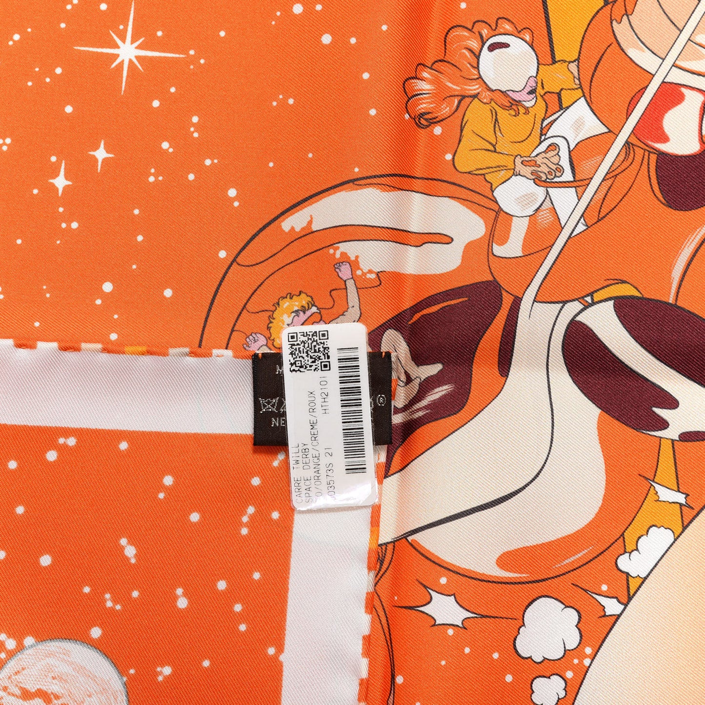 Silk Space Derby Scarf 90 Orange Creme Roux
