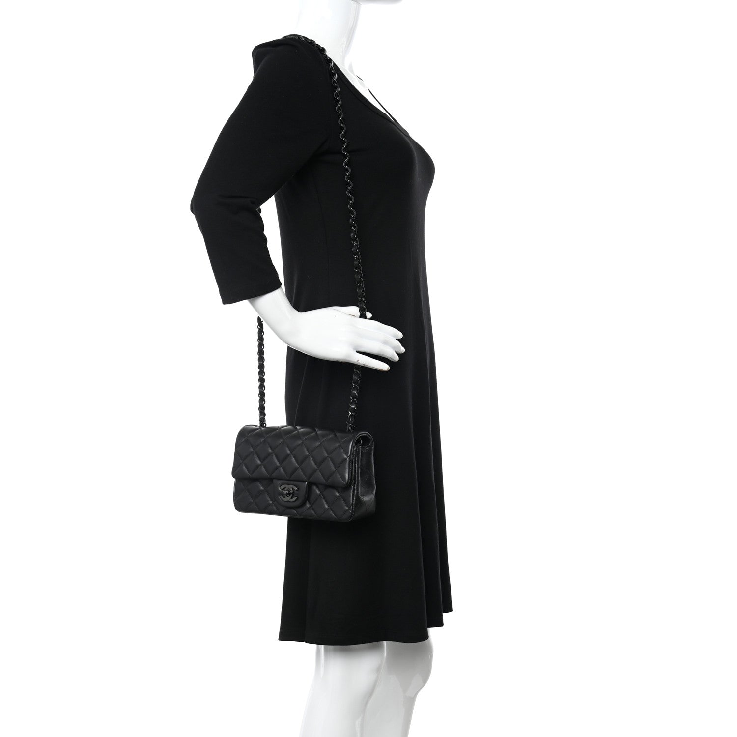 Chanel Lambskin Quilted Mini Rectangular Flap So Black 2 of 11
