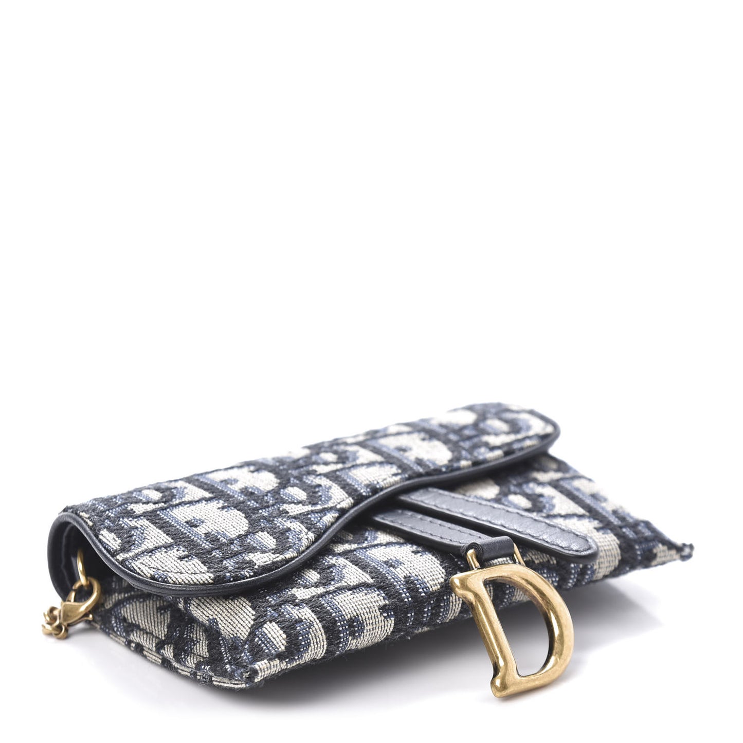 Oblique Nano Saddle Chain Pouch Blue