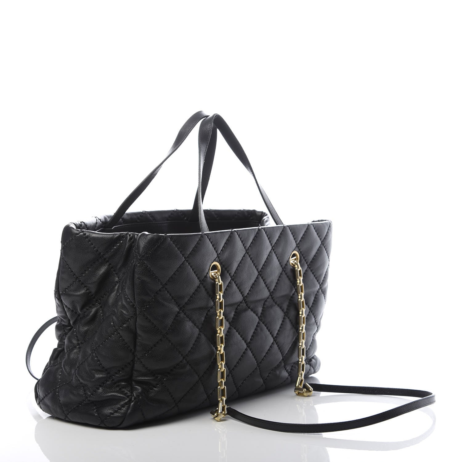Chanel Calfskin Quilted Retro Chain Tote Black 3 of 16