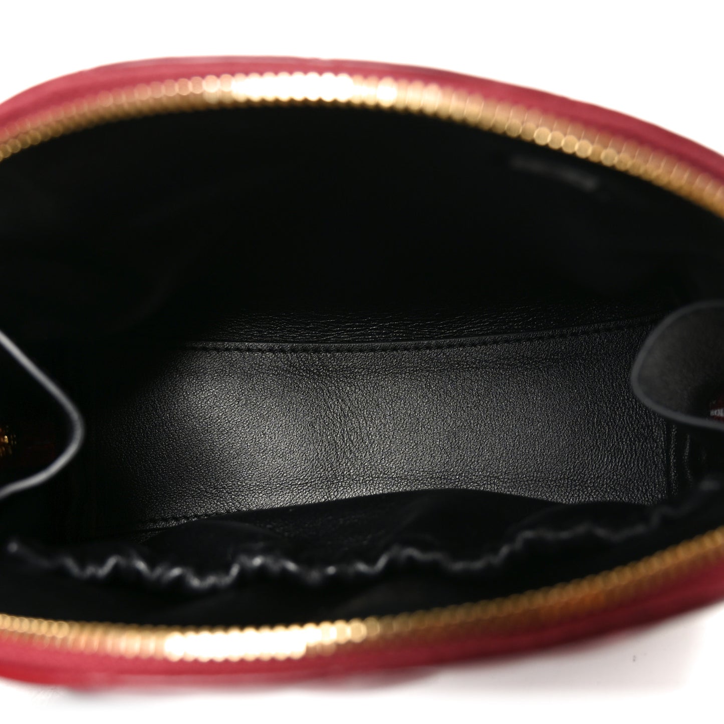 Lambskin Quilted Cosmetic Case Red