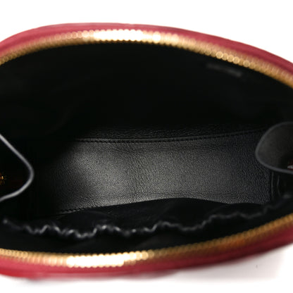 Chanel Lambskin Quilted Cosmetic Case Red 5 of 9
