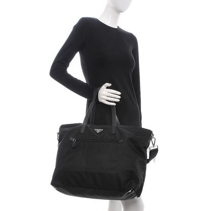 Prada Tessuto Nylon Saffiano Vela Tote Black 3 of 9
