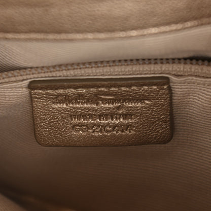 Salvatore Ferragamo Woven Fabric Shoulder Bag Beige 7 of 11