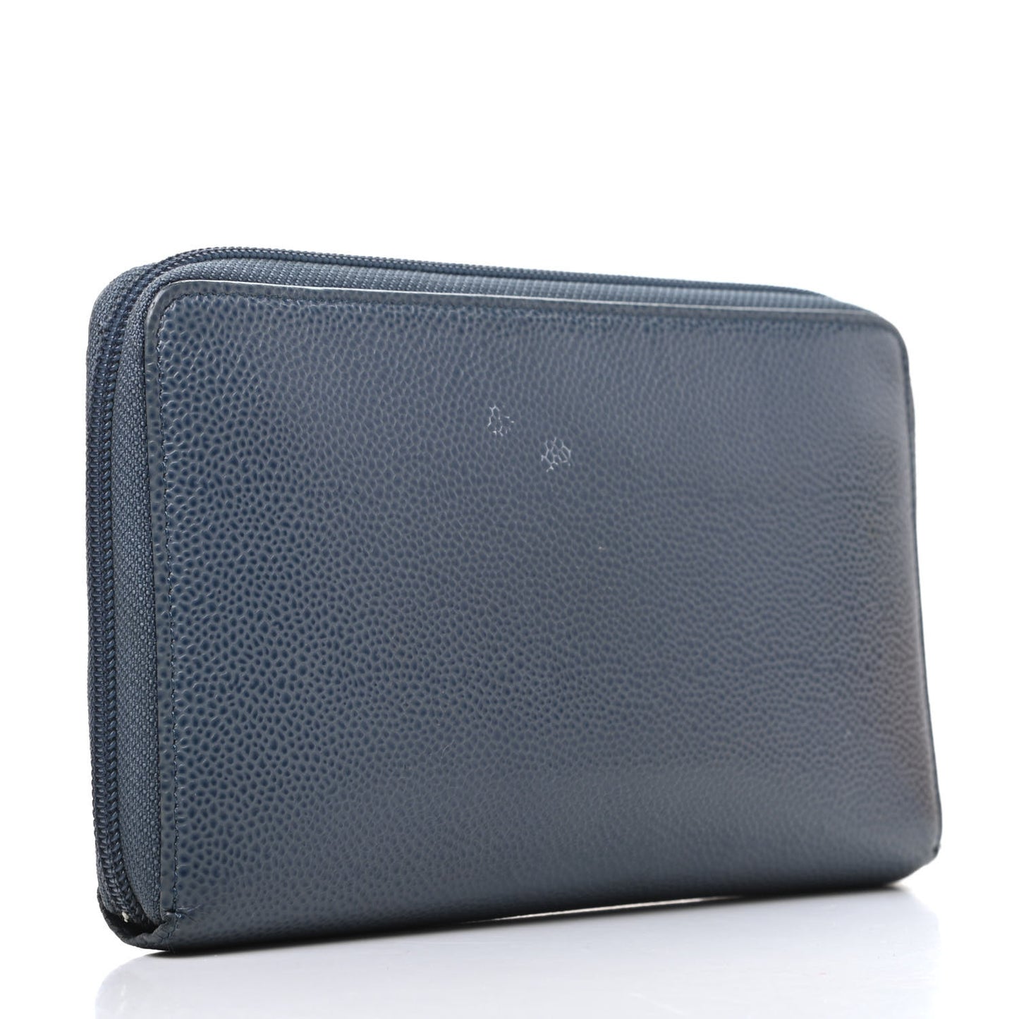 Caviar Large CC Timeless Zip Around Organizer Wallet Blue