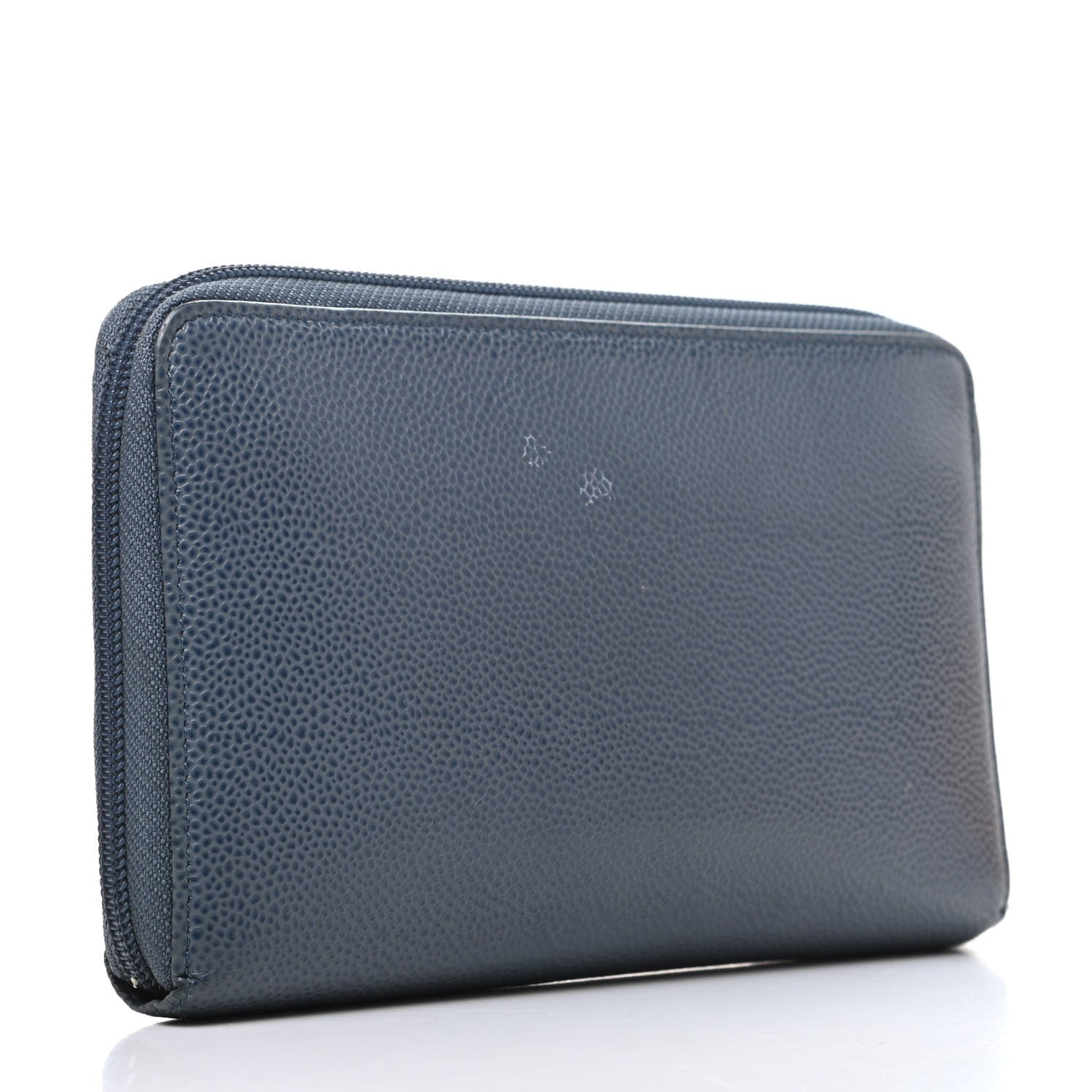 Chanel Caviar Large CC Timeless Zip Around Organizer Wallet Blue 3 of 11