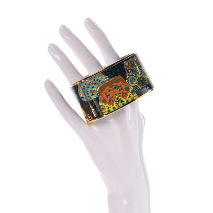 Hermes Enamel Printed Extra Wide Cachemire de Tamara Bracelet 70 2 of 5