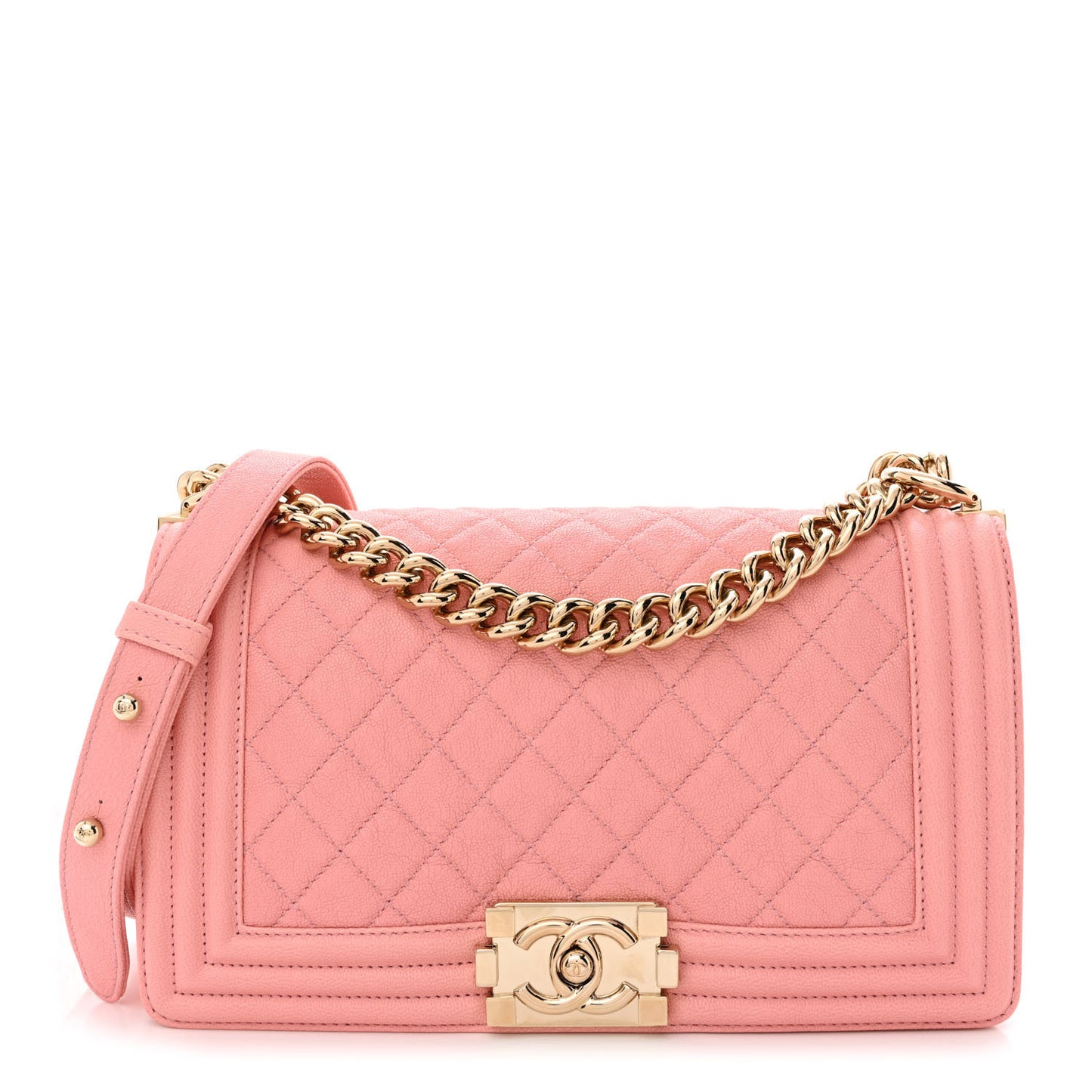 Caviar Quilted Medium Boy Flap Pink