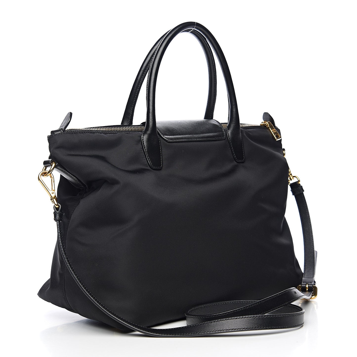 Tessuto Nylon Saffiano Tote Black