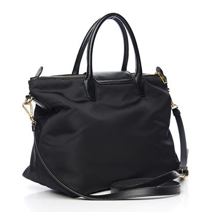 Prada Tessuto Nylon Saffiano Tote Black 2 of 8