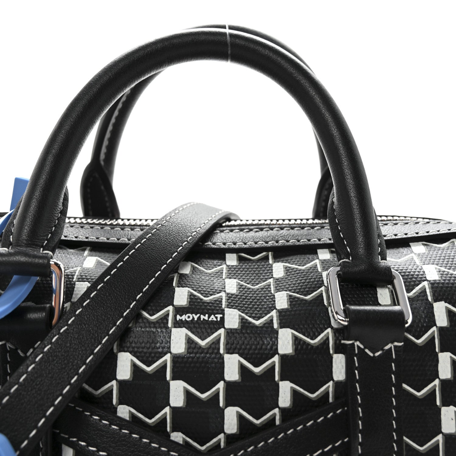 Moynat X KASING LUNG Calfskin Canvas M Labubu Boston Bag Black Multicolor 7 of 9