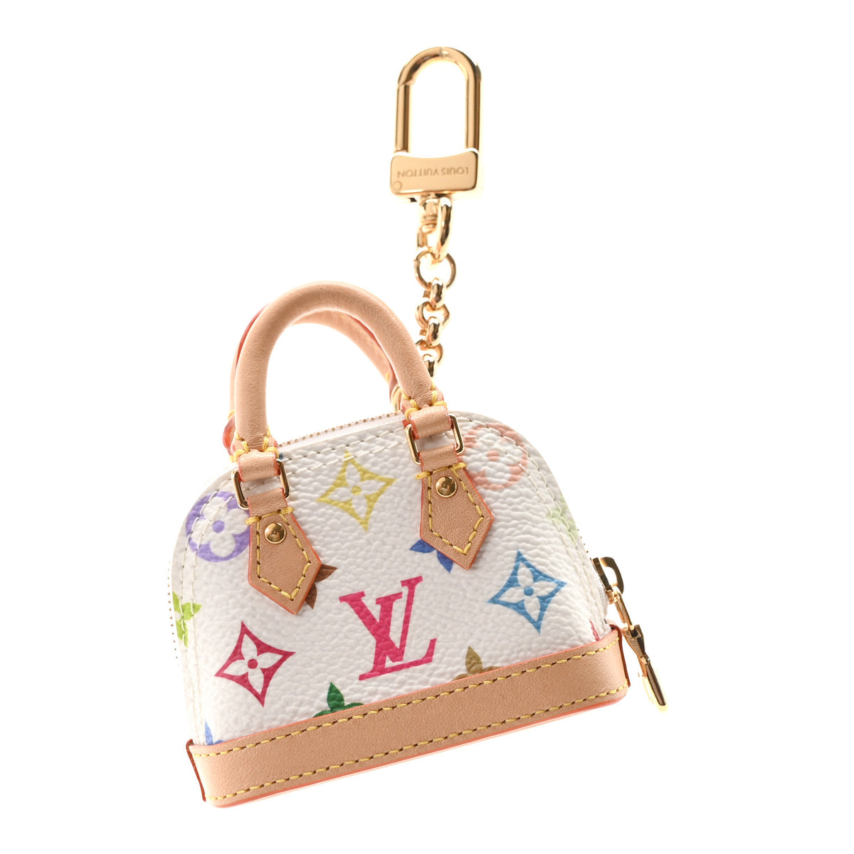 LV x TM Monogram Multicolor Micro Alma Bag Charm White