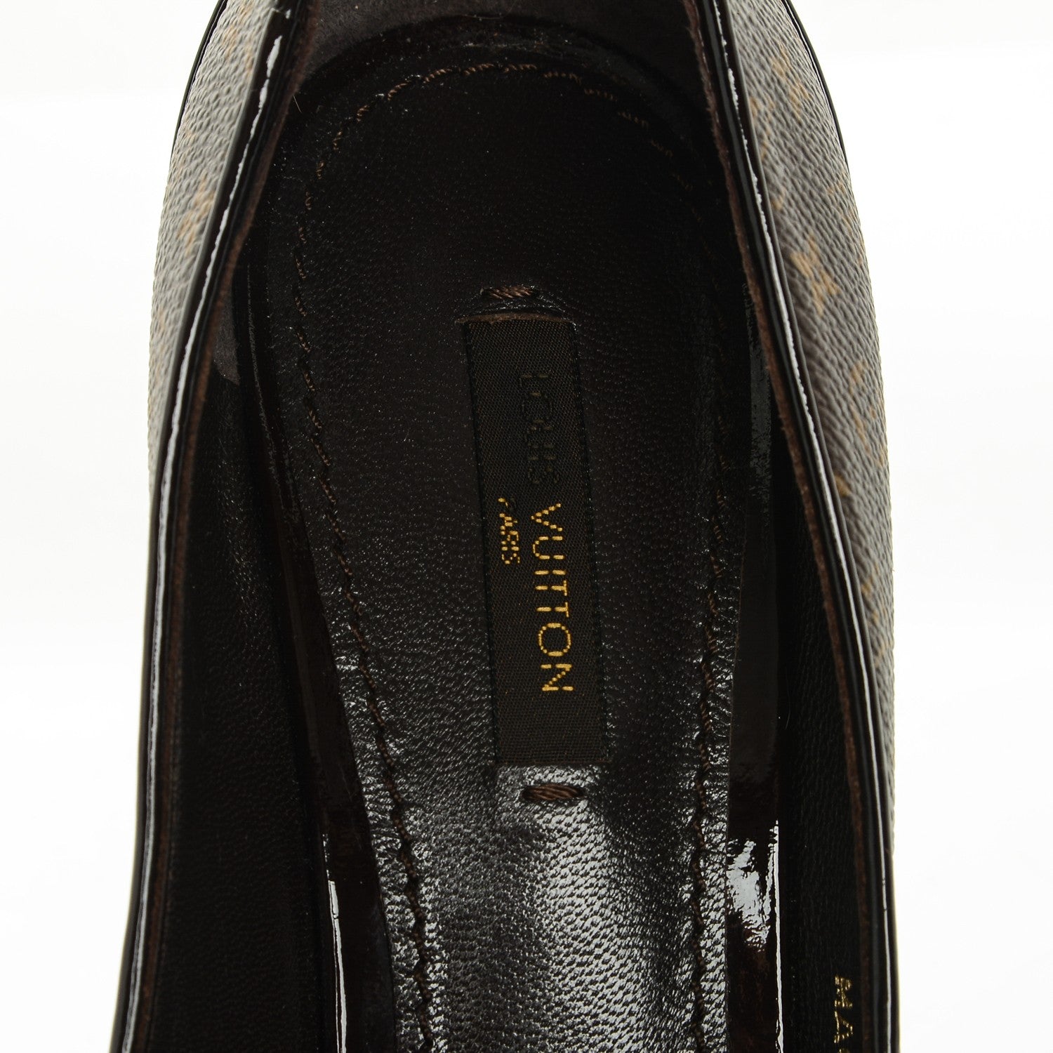 Louis Vuitton Monogram Cork Rivoli Peep Toe Pumps 39 8 of 8