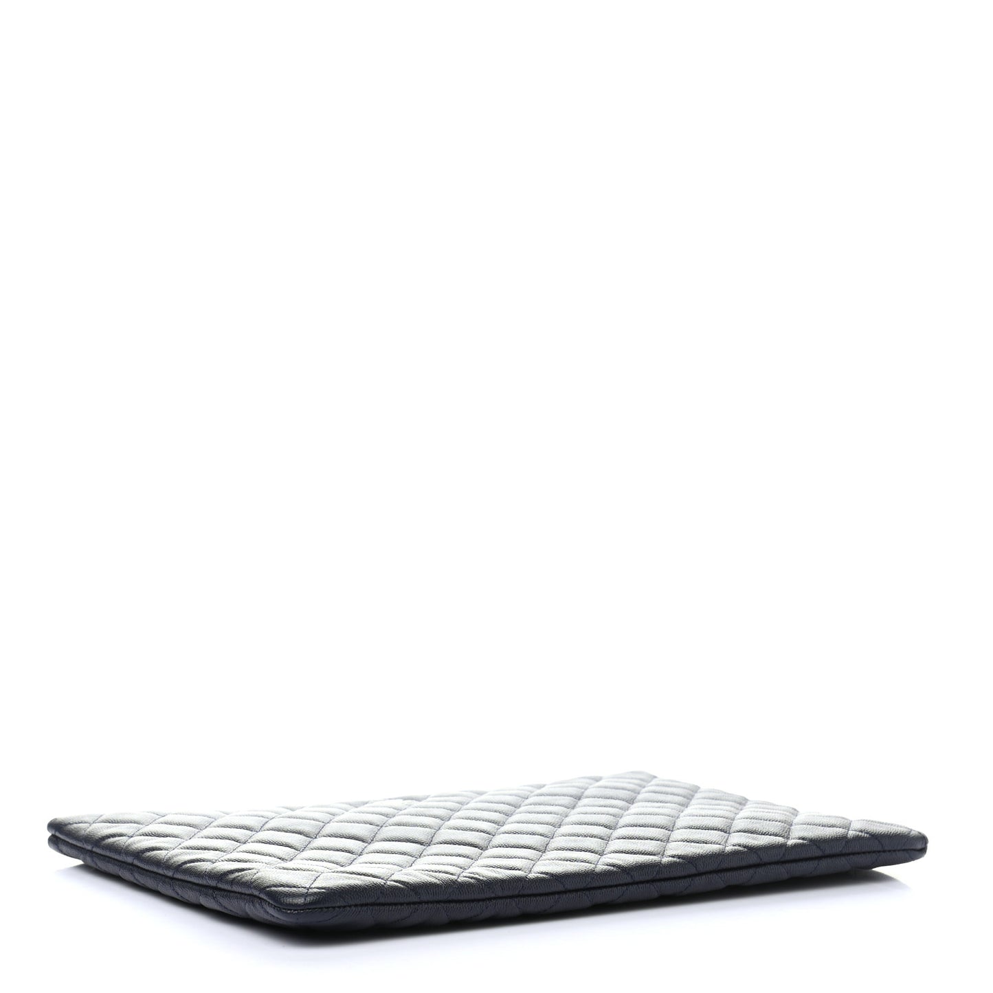 Caviar Quilted Large Cosmetic Case Navy
