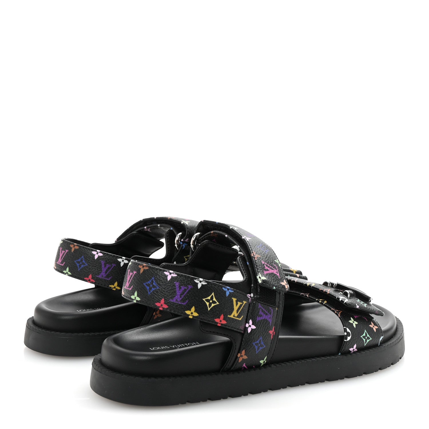Louis Vuitton LV X TM Monogram Multicolor Sunset Flat Sandals 37.5 Black 5 of 10