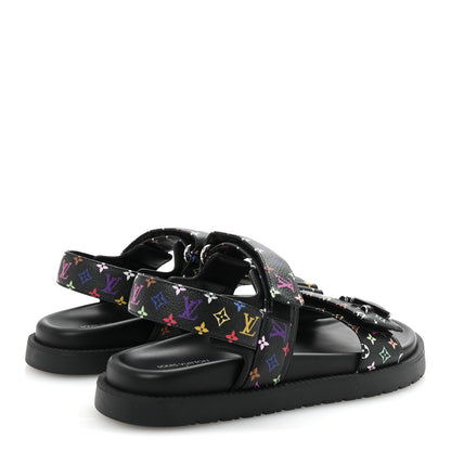 Louis Vuitton LV X TM Monogram Multicolor Sunset Flat Sandals 37.5 Black 5 of 10